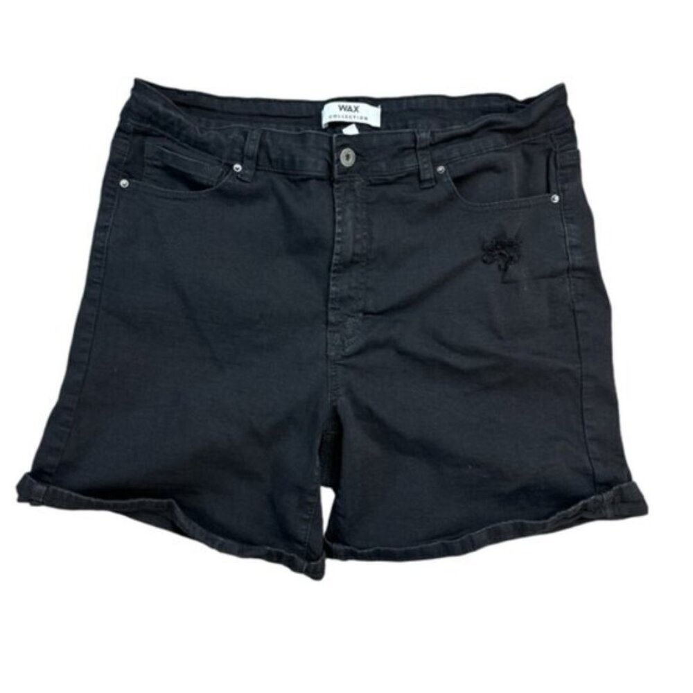 Wax Jean Collection Denim Shorts b lack plus size 3xl